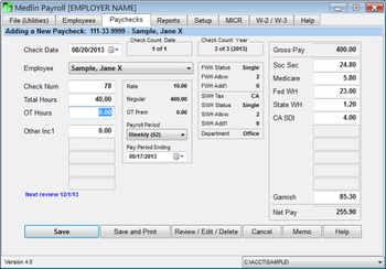 Medlin Payroll screenshot