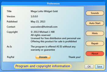 Mega Lotto Widget Gold screenshot 7