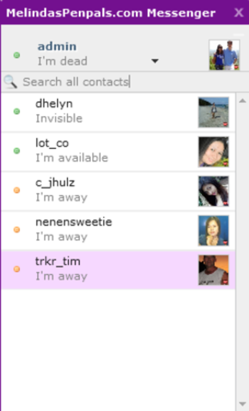 MelindasPenpals.com Messenger screenshot 2