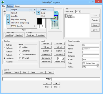 MelodyComposer for Sony-Ericsson screenshot 2
