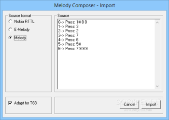 MelodyComposer for Sony-Ericsson screenshot 4