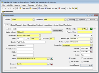 Membership Administration Software Solution screenshot