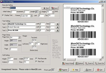 MemDB Barcode Printing System screenshot 3