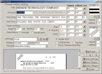 MemDB Check Printing System screenshot 2