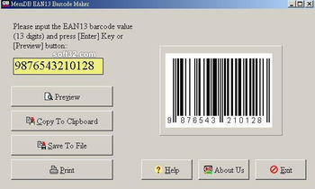 MemDB EAN13 Barcode Maker screenshot 2