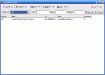 MemDB Quotation System screenshot 2