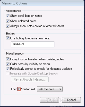 Memento screenshot