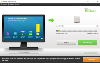Memeo Instant Backup (formerly Memeo Backup) screenshot