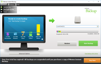 Memeo Instant Backup (formerly Memeo Backup) screenshot 2