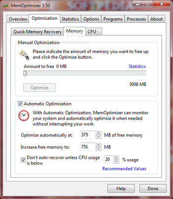 MemOptimizer screenshot 3