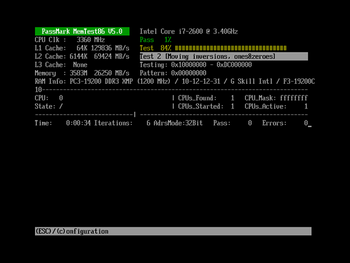 Memtest86 screenshot 2