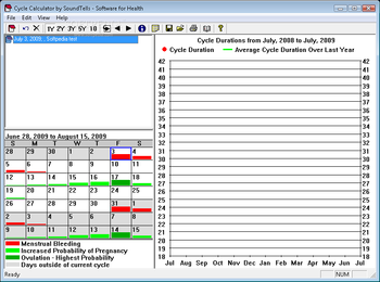 Menstrual Cycle Calendar and Due-Date Calculator screenshot