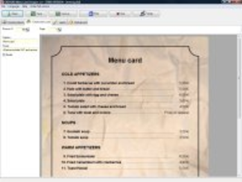 Menu Card Designer screenshot