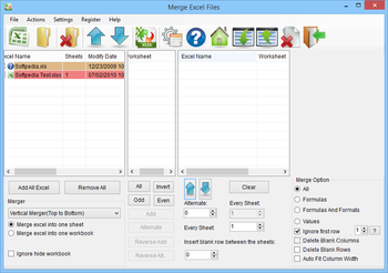 Merge Excel Files screenshot