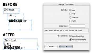 Merge TextFrames screenshot