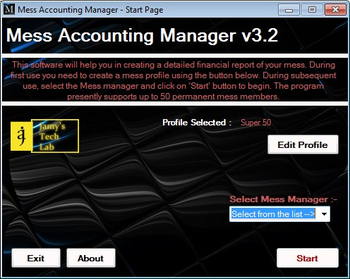 Mess Accounting Manager screenshot