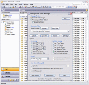 MessageSave for Microsoft Outlook screenshot