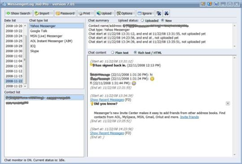MessengerLog 360 screenshot