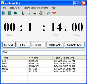 MeStopwatch screenshot
