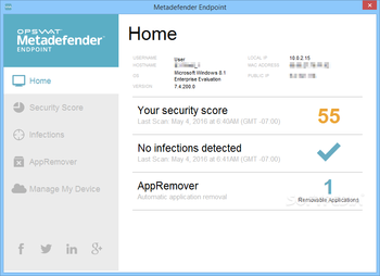 Metadefender Endpoint screenshot