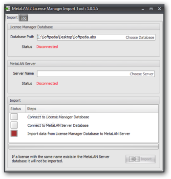 MetaLAN License Manager Import Tool screenshot