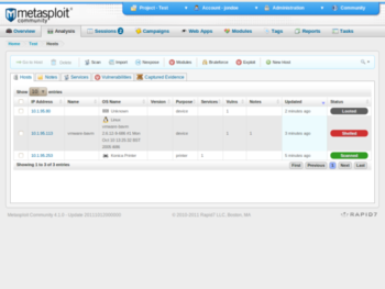 Metasploit screenshot