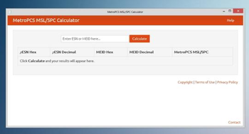 MetroPCS MSL/SPC Calculator screenshot 2