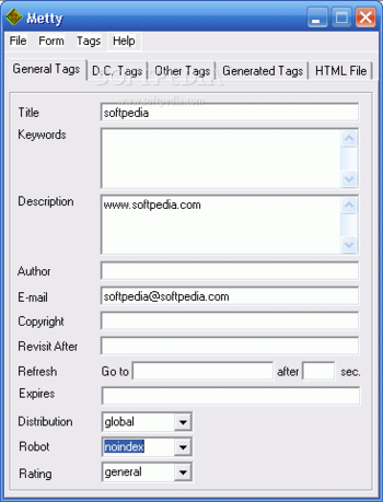 Metty Meta Tag Maker screenshot