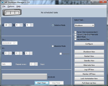 MF Shutdown Manager screenshot