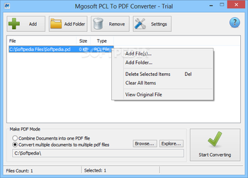 Mgosoft PCL To PDF Converter screenshot