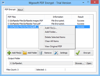Mgosoft PDF Encrypt screenshot