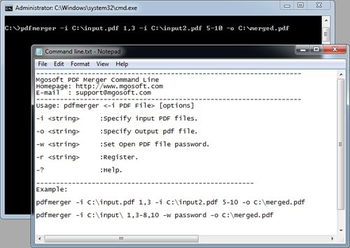 Mgosoft PDF Merger Command Line screenshot