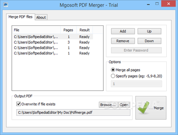 Mgosoft PDF Merger screenshot