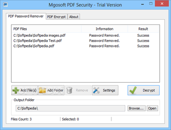 Mgosoft PDF Security screenshot