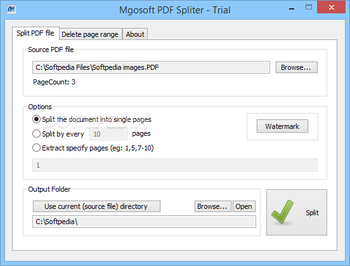 Mgosoft PDF Spliter screenshot