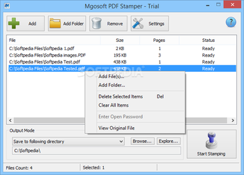 Mgosoft PDF Stamper screenshot