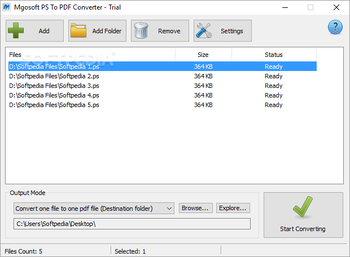 Mgosoft PS To PDF Converter screenshot