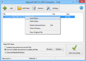 Mgosoft XPS To PDF Converter screenshot