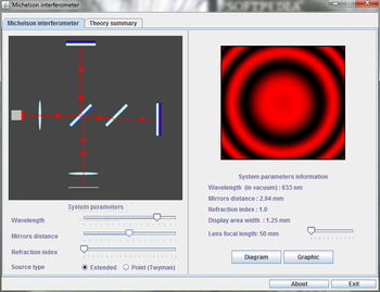 Michelson interferometer screenshot