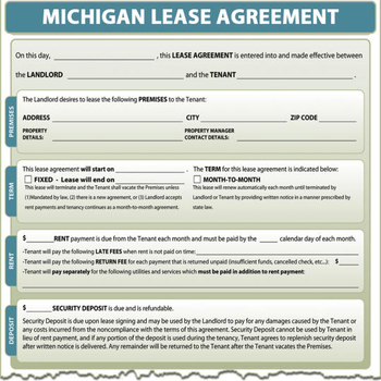 Michigan Lease Agreement screenshot