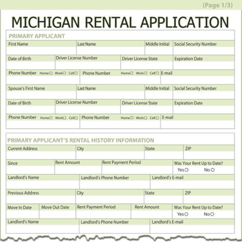 Michigan Rental Application screenshot