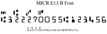 MICR E13B Match font screenshot