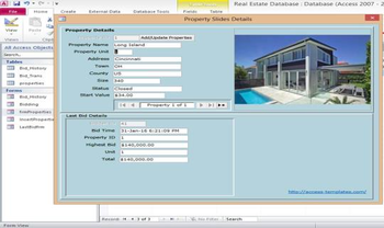 Microsoft Access 2013 Real Estate Database Templates screenshot