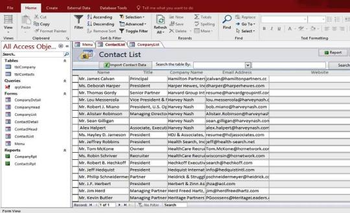 Microsoft Access Personal Company Contact Database Templates screenshot