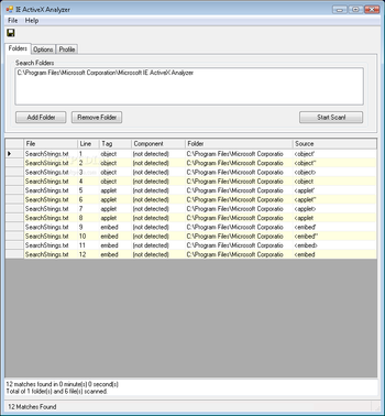 Microsoft ActiveX Analyzer Tool screenshot