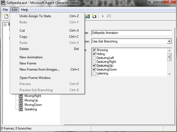 Microsoft Agent Character Editor screenshot 2