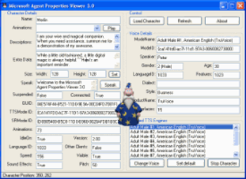 Microsoft Agent Properties Viewer screenshot