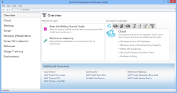 Microsoft Assessment and Planning Toolkit screenshot