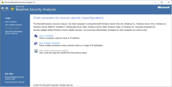 Microsoft Baseline Security Analyzer screenshot