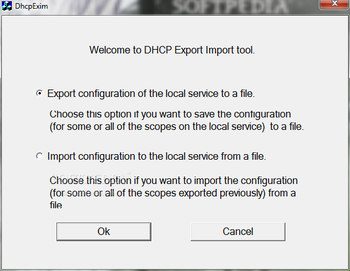Microsoft DHCP Database Export Import Tool screenshot